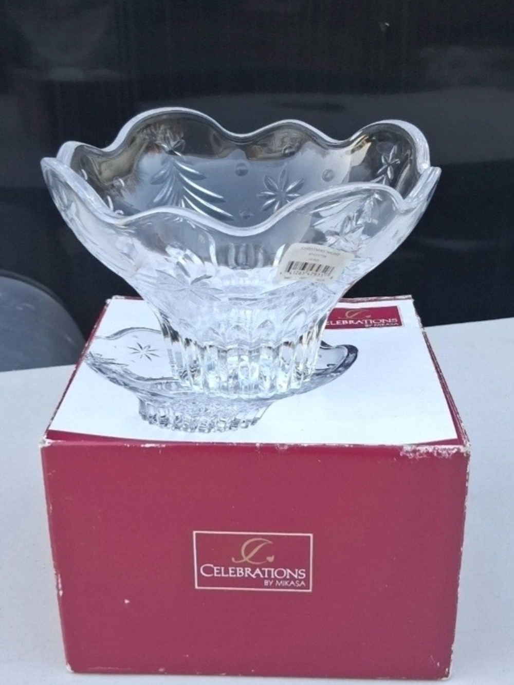 Mikasa ~ 6" Footed Bowl Celebrations Scalloped Candy Dish W/ Box